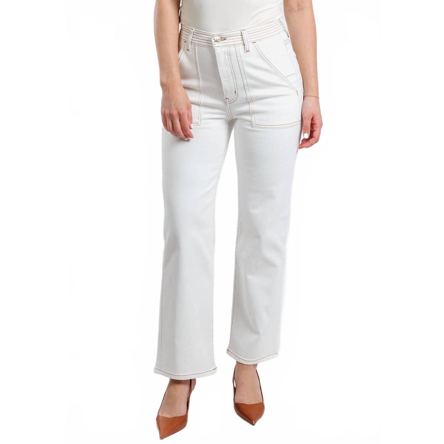 New Frame The Trapunto Straight Denim Trouser Pants In Au Natural Clean
